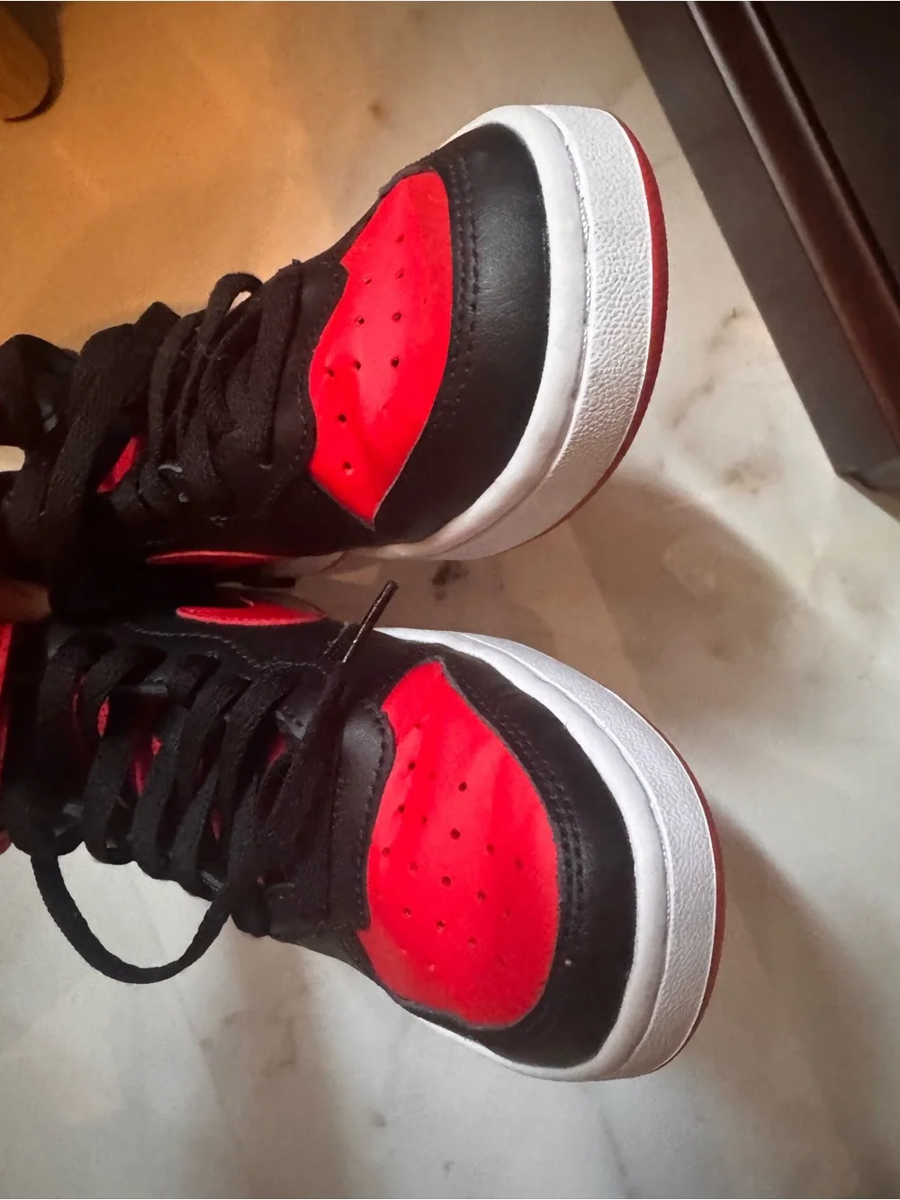 Nike Kids Mid-Top Sneakers in Black and Red